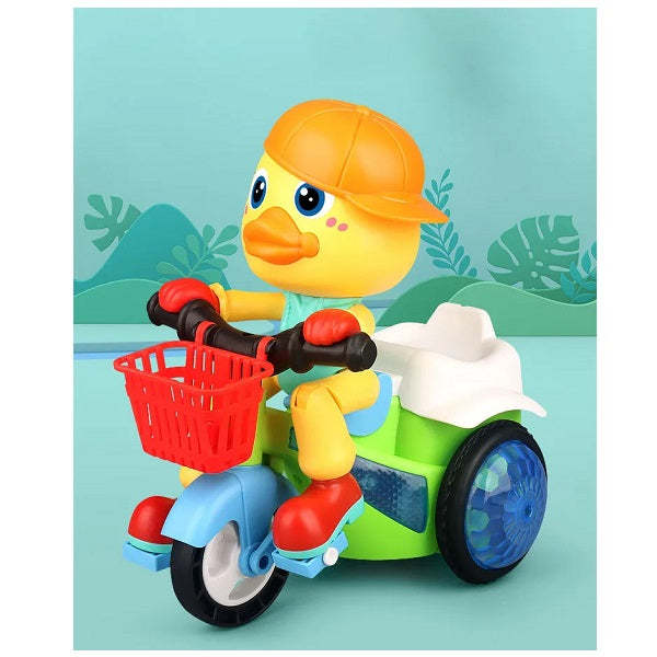 Tricycle 360 Degree Rotating Lighting Cartoon Duck Toy