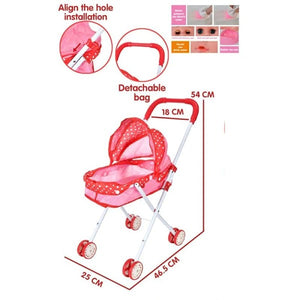 Musical Iron Baby Stroller With Baby Boy And Other Accessories