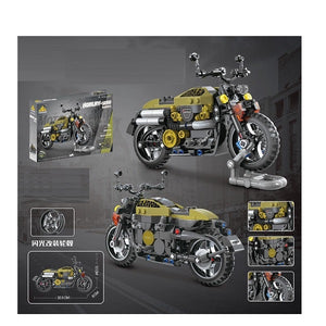 Motorcycle Model Building Blocks Bricks Kids Toys