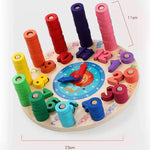 Rainbow Digital Wooden Clock Game