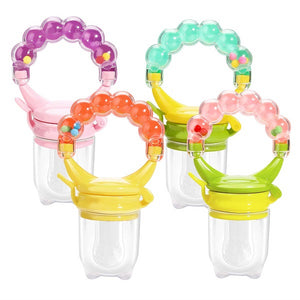Baby Fresh Food Fruit Feeder with Rattle Silicone Nipple Pacifier Teething Toy