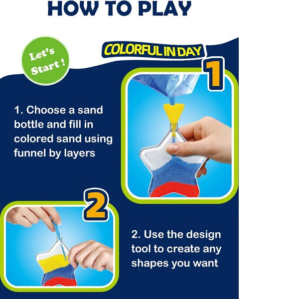 DIY Sand Art Kit, Glow in the Dark Sand Art Bottles