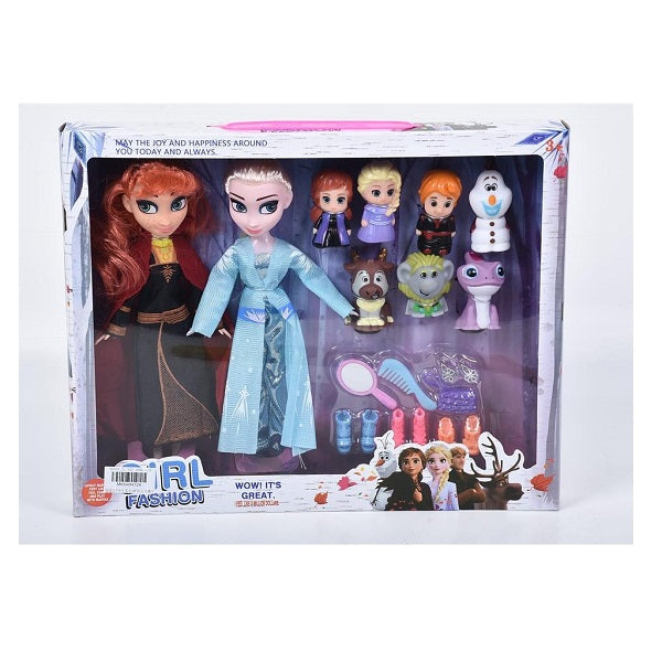 Elsa & Anna with other puppets