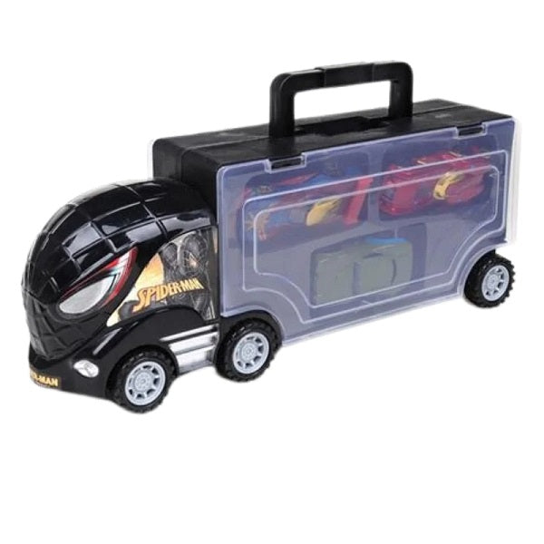 Spider-Man Transport Car Carrier Truck With 3 Alloy Cars Toy