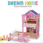 Plastic mini toy doll house furniture for kid toy girls doll house with light