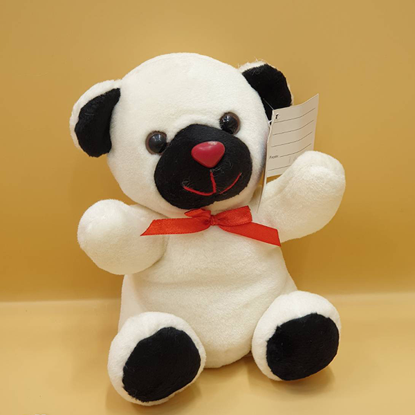 Red Nose white Bear Size 8"