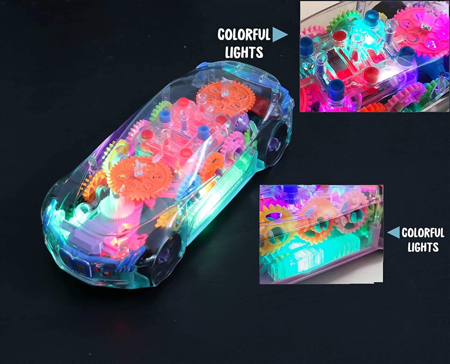 Concept Musical and 3D Lights Kids Transparent Car