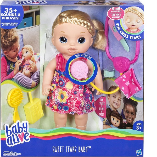 Baby Alive Sweet Tears Baby Blonde Hair Doll