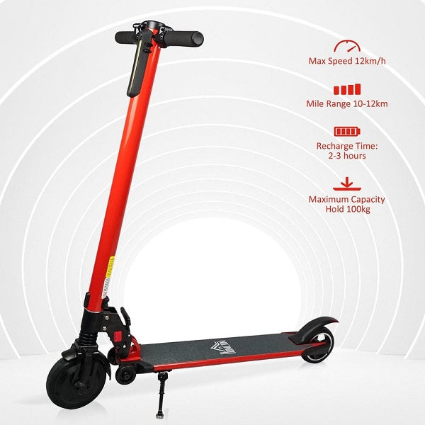 Electric Bike Speed Adjustable Electric Scooter for Adults with Light Red