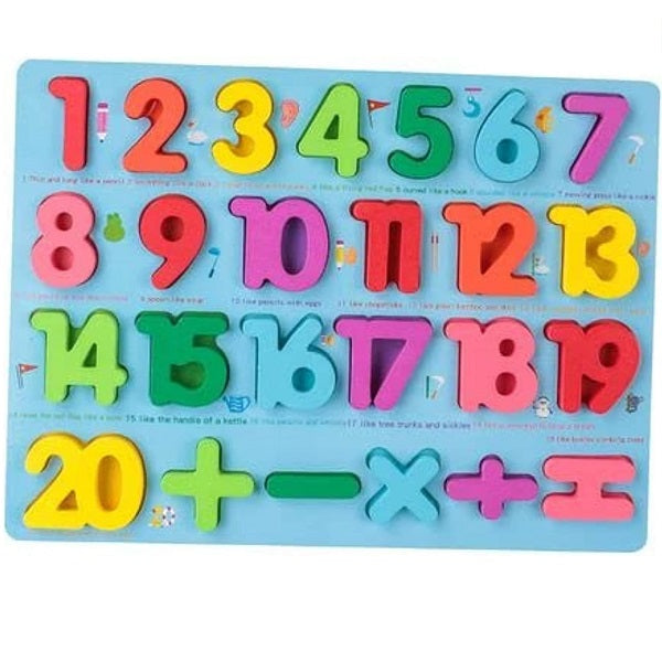 3D Wooden Number Puzzle Educational Learning Game