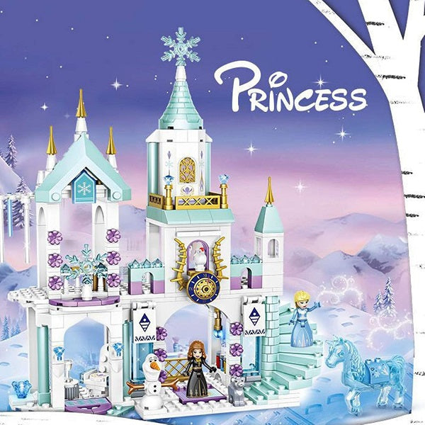 Magic Ice Palace toy castle building kit with mini dolls, castle toy set