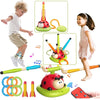 3 In 1 Musical Jump, Ring Toss Game, Stomp & Launch Rocket Launcher for Kids