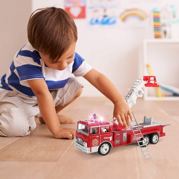 Fire Engine Truck Kids Toy with Extending Ladder & Lights & Siren Sounds