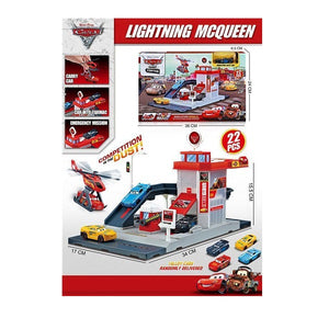 CARS AND HELICOPTOR PLAYSET