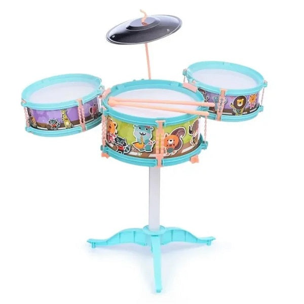 Jazz Drum Kit Play Set With 4 Music Card & Stool