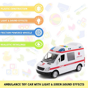 Ambulance Toy Car with Light & Siren Sound Effects