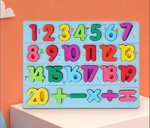 3D Wooden Number Puzzle Educational Learning Game