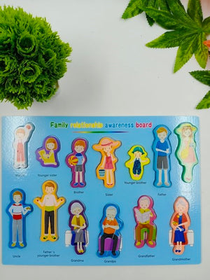 3D Family Relations Awareness Wooden Board