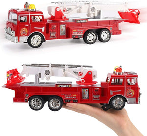 Fire Engine Truck Kids Toy with Extending Ladder & Lights & Siren Sounds