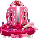 Girls Pink Musical Dressing Table Vanity Light Mirror Play Set