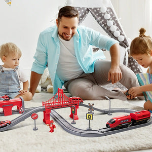 Train Set Toys, 66 Pcs Electric Train with Track and Car Toy