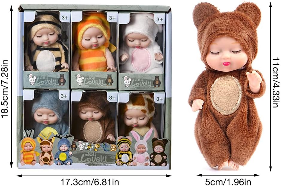 6 Mini Reborn Dolls