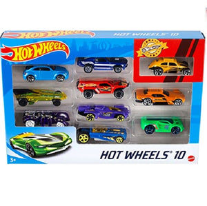 Hot Wheels Set of 10 Toy Cars & Trucks in 1:64 Scale