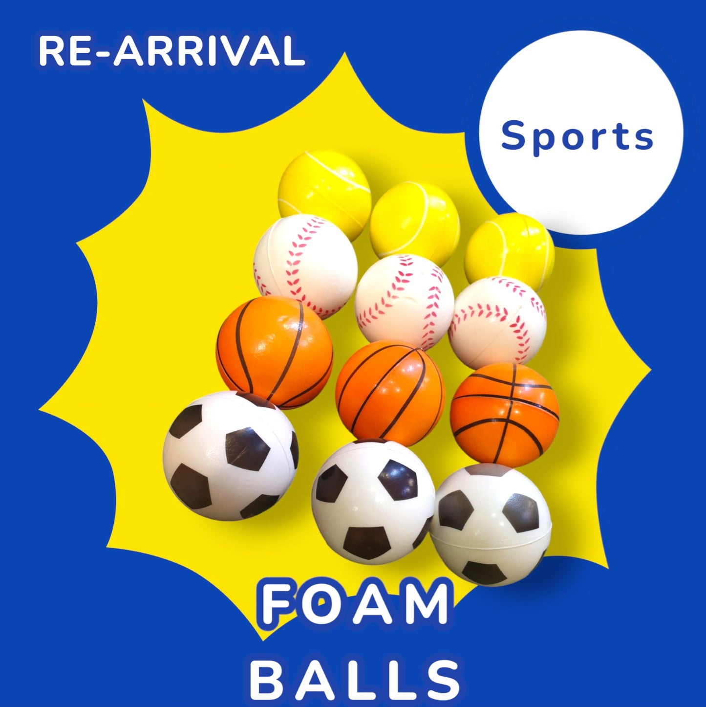 Soft Foam Sponge Balls (Pack of 12 )