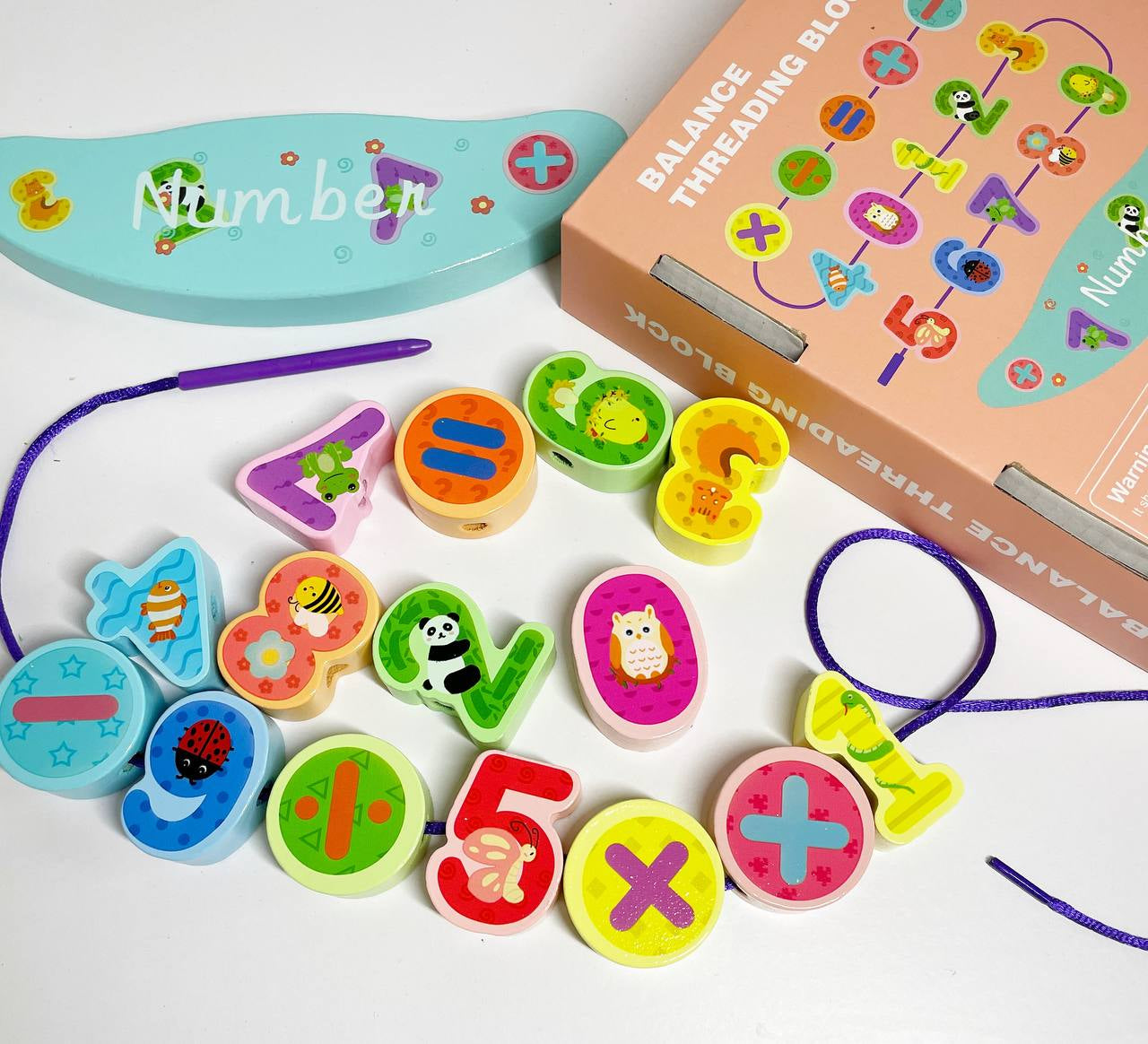 Wooden Number Balancing Blocks