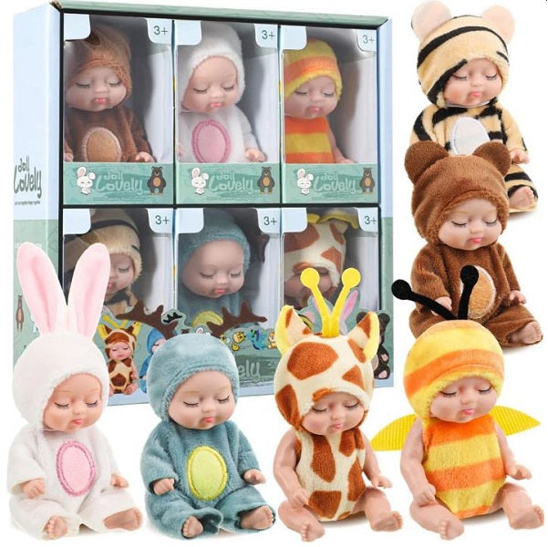 Mini Reborn Dolls, 6 Pcs Sleeping Rebirth Dolls