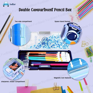 Space Theme Pencil Box with Sharpener