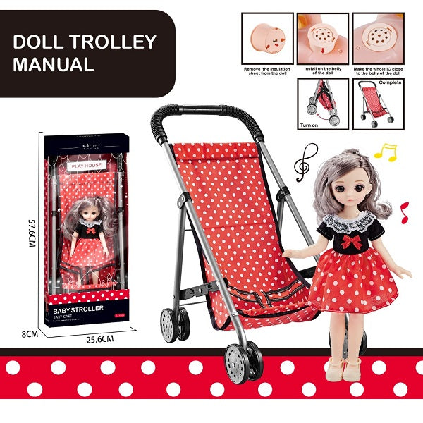 BABY DOLL TROLLEY PLAY SET WITH DOLL