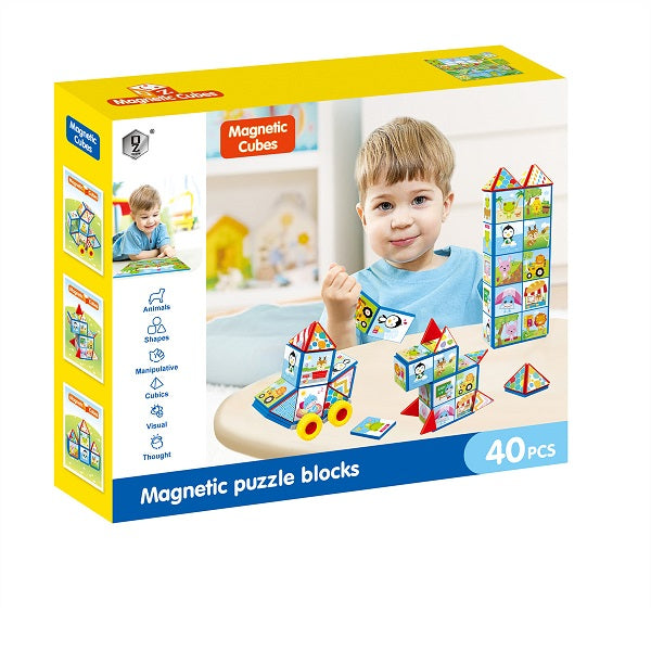 Magnetic puzzle clearance blocks