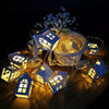 LED Garland Wooden House String Lights