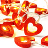 Red Wooden Heart String Lights