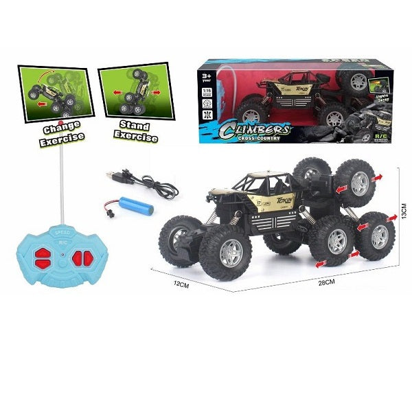 8 wheels 1:16 cross-country stunt alloy car