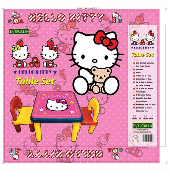 Hello Kitty Table with 2 Chairs